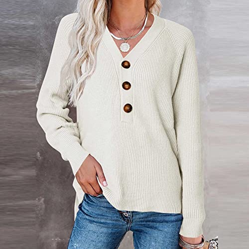 Amikadom Casaco feminino outono inverno manga longa gola V suéter crochê malha simples casaco femini