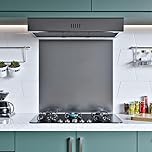 BELOFAY 1mm Thick Stainless Steel Splashback for Kitchen, Brushed Finish, Hob Splashback For Cookers with Adhesive/Glue included 600x500mm