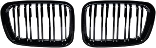 Astra Depot Glossy Black Dual Slats Kidney Grille Compatible with BMW E46 316i 318i 320i 323i 325i 328i 330i Sedan 1998 1999 2000 2001