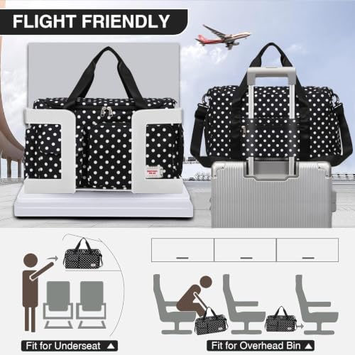 Image of Small Gym Bag for Women, Travel Duffle Bag Carry On Weekender Bag with Shoe Compartment
