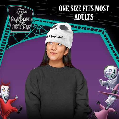 Image of Disney Nightmare Before Christmas Jack Skellington Cuffed Beanie Hat