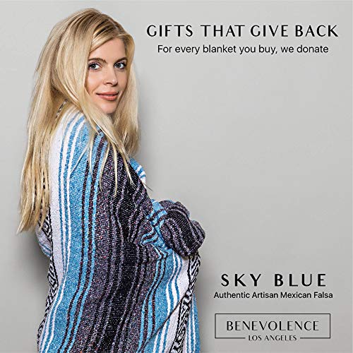 Mexican Yoga Blanket (Sky Blue) - Image 3