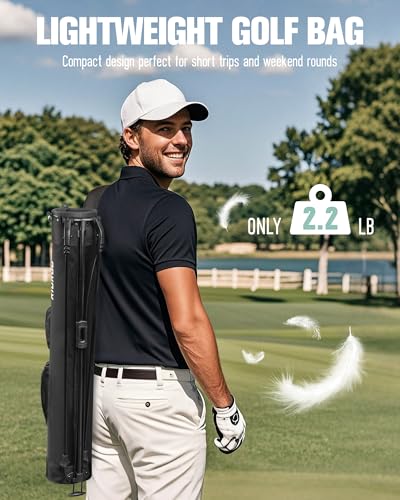 image for RIOROO Golf Stand Bag, Lightweight Par 3 Golf Bag Holds Up to 7 Clubs 