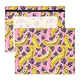 Banana Pencil Pouch 3 Ring, Zipper Pencil Pouches Case Binder Cosmetic Bag for School, 2 Pack