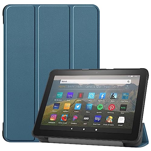 Tri-Fold Case for H 10 Tablet (13th Generation, 2023/2025 Release) - 10.1 Inch PC Hard Back Shell with Auto Wake/Sleep Multiple Viewing & Typing Angles Lightweight Protection(Peacock Blue)