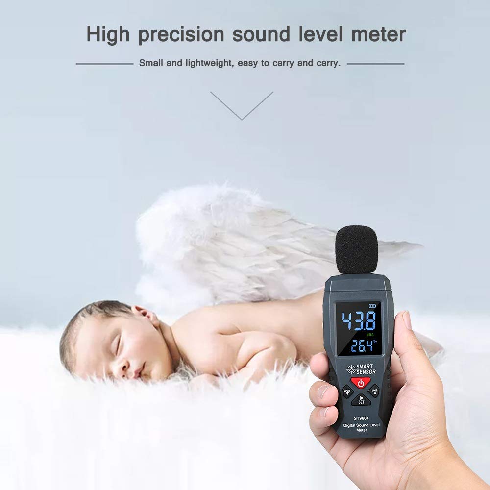 Sonometro Mini Sonómetro Digital Display medidor de Ruido Instrumento de medición acústica Decibel Tester 30-130dBA