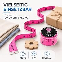 2 in 1 - Massband Maßband cm + INCH Schneidermaßband 150 cm in Aufbewahrungsbox (150 cm pink) – Ansicht 4