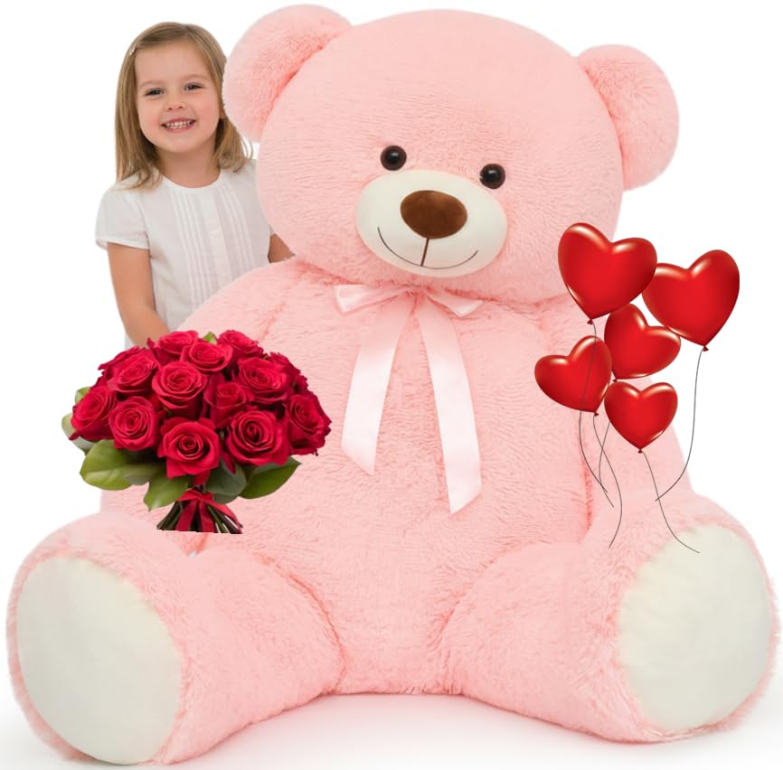 Amazon.com: Tezituor Valentines Pink Big Teddy Bear, 5ft Giant