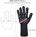 BBQ Cooking Gloves 932F Extreme Heat Resistant Grilling Glove for Extra Forearm Protection BBQ Kitchen Oven Mitts, 1 Pair