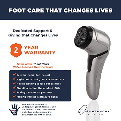 Electric Foot Callus Remover With Vacuum - Own Harmony Professional Pedicure Tools Kit For Powerful Pedi Feet Care Vac, Electronic Foot File Cr2100, Best For Hard, Dry, Cracked, Dead Skin (3 Rollers) #TOP4