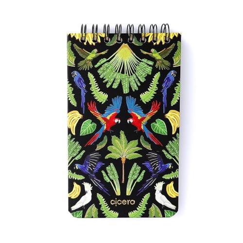 Bloco Wire-O Pássaros Pautado 12X20 Floresta Tropical Preto, Cicero