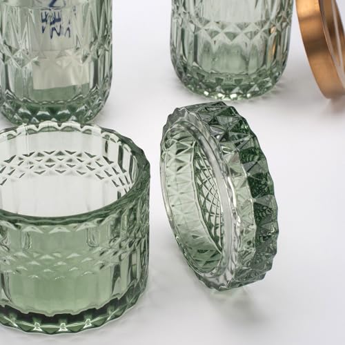 Juego de 5 Accesorios de Baño de Cristal Verde Dispensador de Loción, Jabonera, Soporte para Cepillo de Dientes, Vaso, Tarros de Hisopo de Algodón, Decoración Moderna de Baño, Regalo Vintage - imagen 9