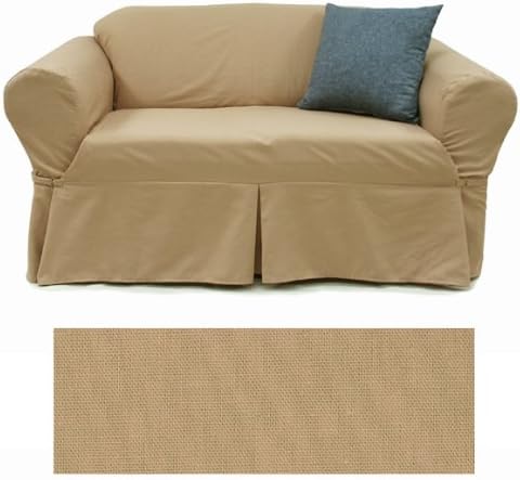 Solid Tan Furniture Slipcover Loveseat 413