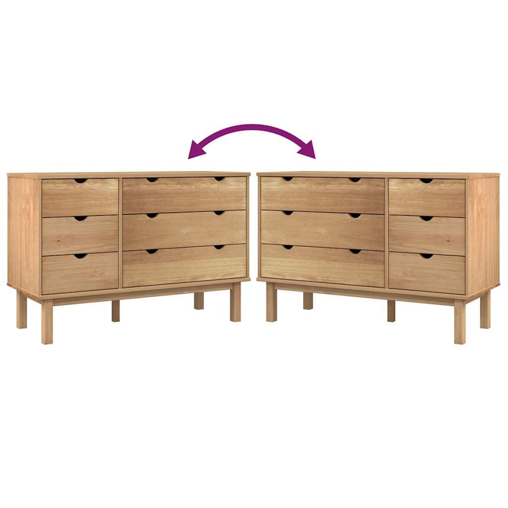 vidaXL Cómoda Cajonera Almacenamiento Organizador Mueble Dormitorio Cocina Entrada Aparador Armario Decoración de Madera Maciza de Pino