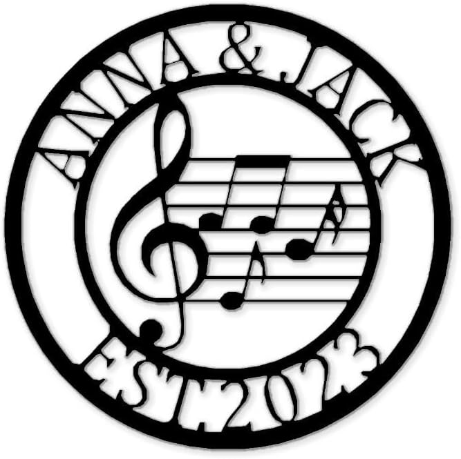 Personalized Music Theme Metal Sign - Custom Last Name Sign for Music Lovers, Monogram Wall Art, Gift for Musicians, Home Decor