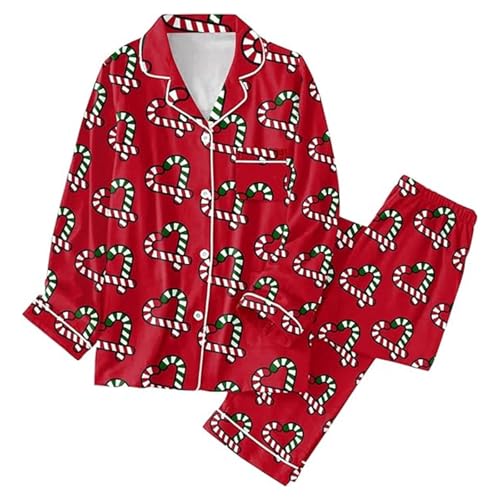 Christmas Outfits for Women 2 Piece Button Fornt Tops and Pants Pajama Set - image 4