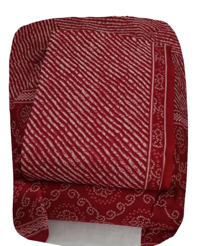 Image of DRAVINAM Trends Women's Premium Cambric Cotton Jaipuri Printed Unstitched Salwar Suit Dress Material with Mulmul Cotton Dupatta
