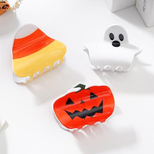 Miniatura 9 de Pinzas para el cabello de Halloween, pinzas para el cabello de calabaza, fantasma, caramelo, maíz, accesorios para el cabello de Halloween para