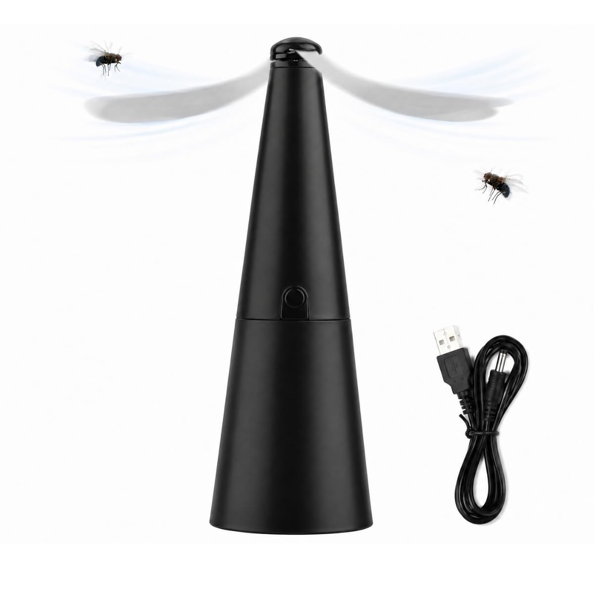 Fly Fan for Tables, USB Automatic Rotating Bug Repellent with Holographic Blades, Portable Indoor Outdoor Picnic Party Food Protector