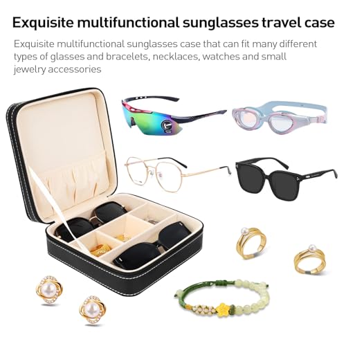 Image of Travel Sunglasses Organizer, Sunglasses Travel Case for Multiple Pairs, Multiple Glasses Travel Case for Women, Men