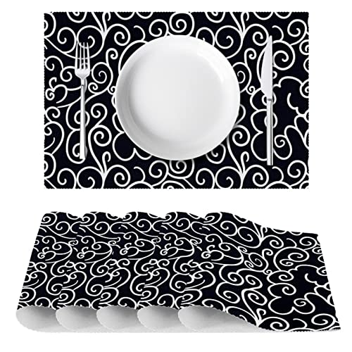 Set de table nuage chinois lavable antidérapant résistant chaleur table à manger