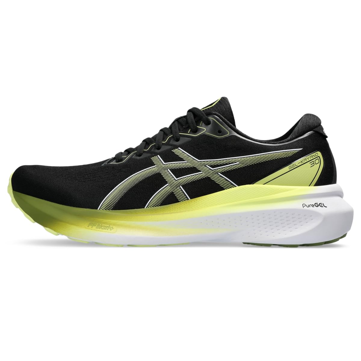 ASICS Women's Gel-Kayano 30 Running Shoes, Black/Glow Yellow, 5 Wide
