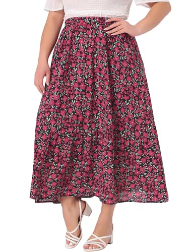 Agnes Orinda Plus Size Skirts for Women Floral Flowy