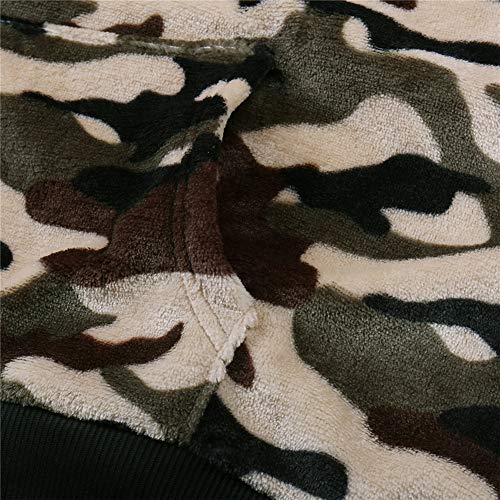 Women Long Sleeve Sweater Hoodies Casual Sweatshirt Pullover Drawstring Hooded Top With Pocket (Green Camo, M) #TOP5