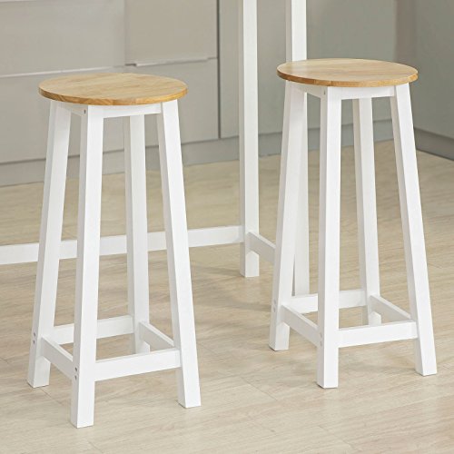 SoBuy® FWT50WN, 3 Pieces Bar Set1 Bar Table and 2 Stools, Kitchen