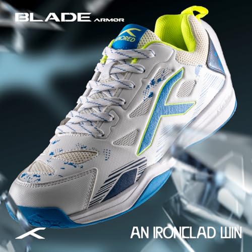 Image of Hundred Blade Armor Badminton Shoes (Non Marking) |Indoor Sports | Lightweight & Breathable | Airflow Mesh Upper | X-Cushion Midsole | Active Grip Outsole | Heel Support
