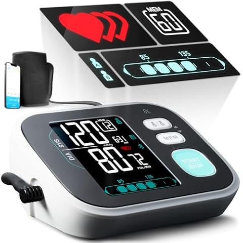 Greater Goods Premium Digital Bluetooth Blood Pressure Monitor for Home Use, Multicolor Large Screen, Black Cover