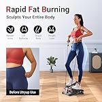 UTRYUP Mini Stepper for Home Exercise, Compact Hydraulic Stair Stepper with Resistance Bands, Quiet Fitness Machine with LCD Monitor, 300 lbs Weight Capacity - Image 2