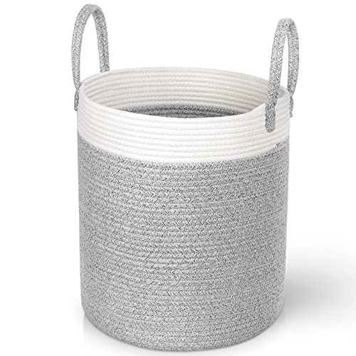Larkumio Geflochtener Aufbewahrungskorb Wäschekorb Grau