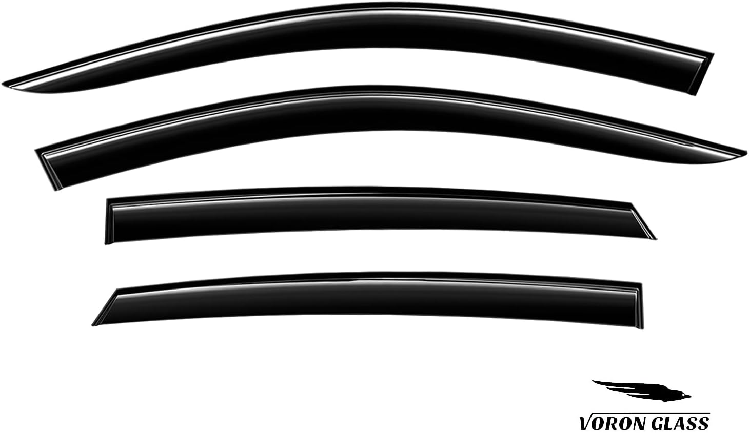 Voron Glass Tape-on Extra Durable Rain Guards for Honda Accord 2023-2026, Window Deflectors, Vent Window Visors, 4 Pieces - 100546