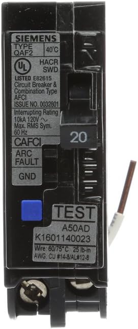 Siemens QA115AFCWG 15 Amp Combination Arc Fault Circuit Interrupter (AFCI) for Use on Wire Guide Series of Load Centers