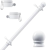 Vista 1 de PHITRIC Asta de bandera, asta de bandera giratoria de acero inoxidable a prueba de óxido sin enredos para banderas deportivas de fanáticos de 3x5