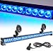Blue Emergency Strobe Light Bar 36 Inch 13 Flash Patterns Traffic Advisor Warning Hazard Windshield Light Bar Safety Lights with Cigar Lighter for Police Vehicles, Cops Truck (35.5 Inch, Blue 32 Led)