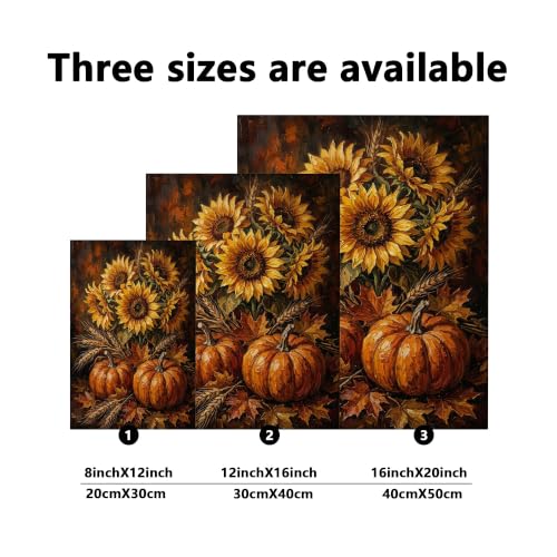 Lienzo de girasol y calabazas rústicas para decorar un salón acogedor en otoño 6