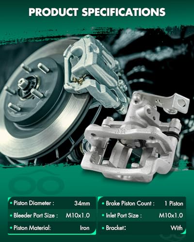 Image of SCITOO Rear Passenger Side Disc Brake Caliper 19B6792 Compatible For Dodge For Attitude 2012-2014,For Hyundai For Accent 2012-2017,With Bracket 1PC