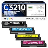 XWWHGG C3210K0 C3210C0 C3210M0 C3210Y0 4-Color Combo Pack C3210 Toner Cartridge Compatible with Lexmark C3210 C3224 Work for C3224 MC3224 C3326 MC3326 C3426 MC3426 Printer(with Chip)