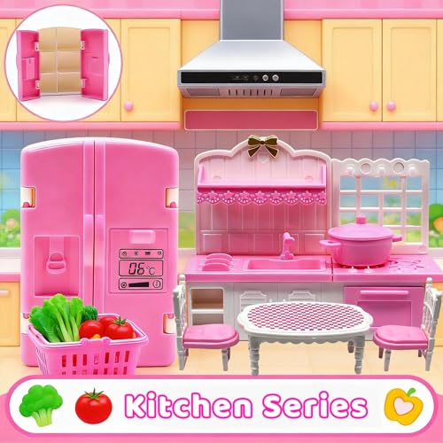 image for VEMBAP 52 Pcs Dollhouse Furniture, Doll House Accessories and Furnitur