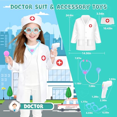 Disfraz infantil set 27 piezas bombero policía doctor miniatura 5