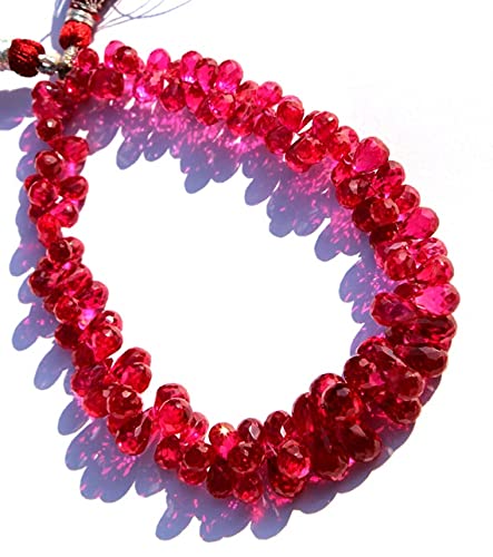 Corindon rose briolette facettée haut de gamme LKBEADS pour joaillerie artisanale
