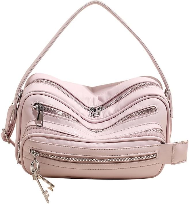 Zipper Hobo Purses for Women PU Leather Multi-pocket Shoulder Bag Chic Crossbody Bag 2025