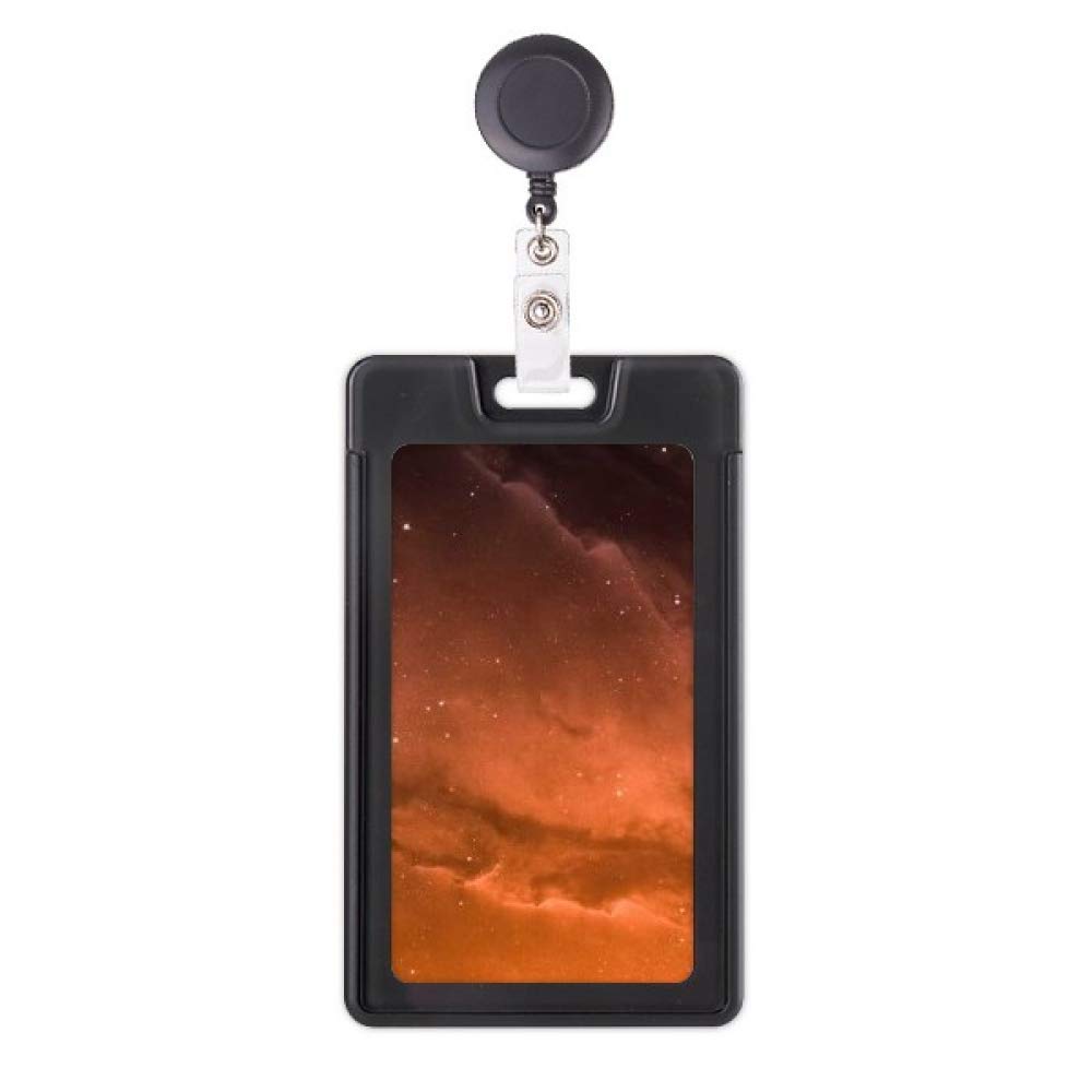 Porte-badge rétractable nuages rouge ciel étoilé idéal pour le bureau - 5