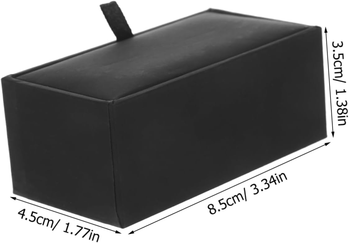 Beavorty Black Square Leather Cufflinks Storage Box for Jewelry Travel image 2
