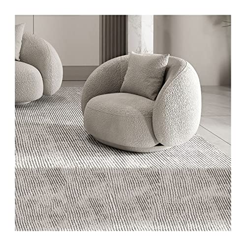 GELASIGE Sofá pequeño moderno para sala de estar, sofá curvado, silla de salón interior, silla ergonómica, sofá de dormitorio de 35 pulgadas, sofás pequeños blanco/gris para espacios pequeños (B)