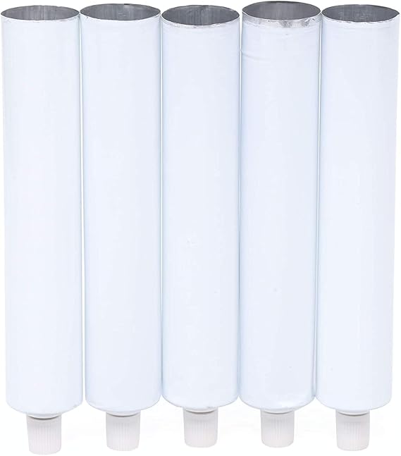 100pcs 100ml Aluminum Recyclable Empty Toothpaste Tubes with Needle Cap, Refillable Travel Squeeze Bottles for Cosmetic Samples