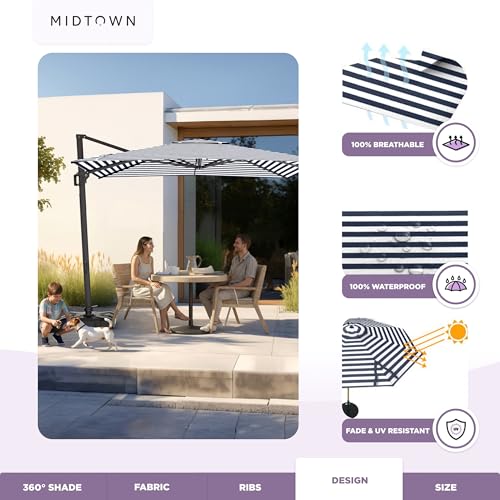 Image of Midtown Umbrellas Grande Square - 9 x 9 Ft Cantilever Umbrella