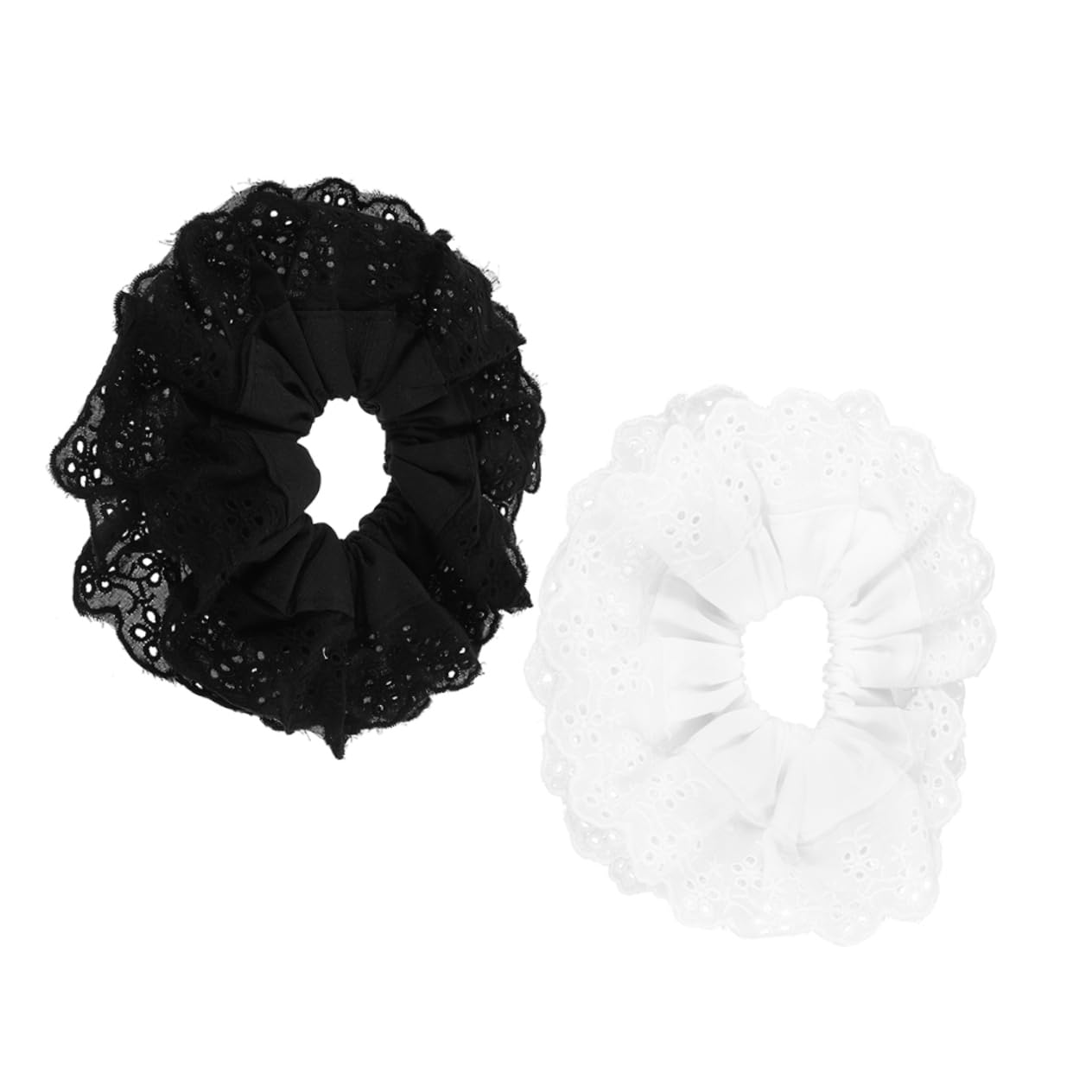 Healeved 8piezas Coleteros De Encaje Oversized Para Mujer y Niña Accesorios De Pelo Gran Elasticidad y Diseño Doble